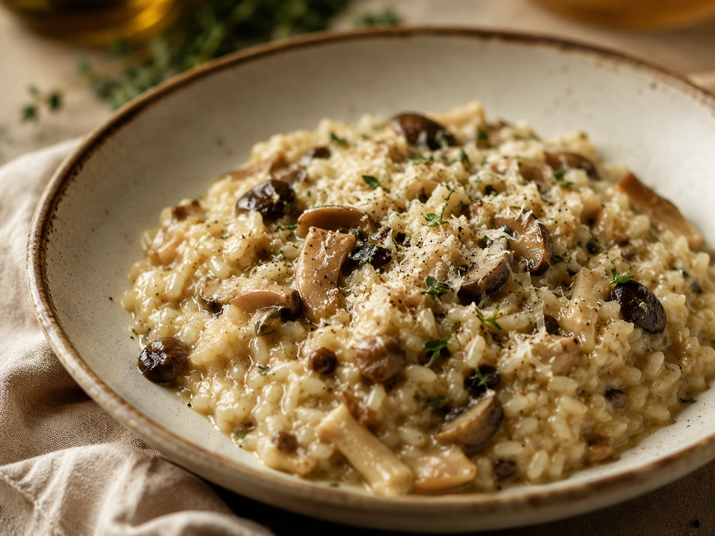 Kremet sopprisotto med parmesan